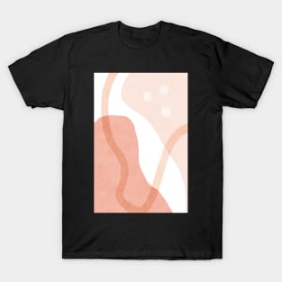 Abstract pink shapes & line art T-Shirt